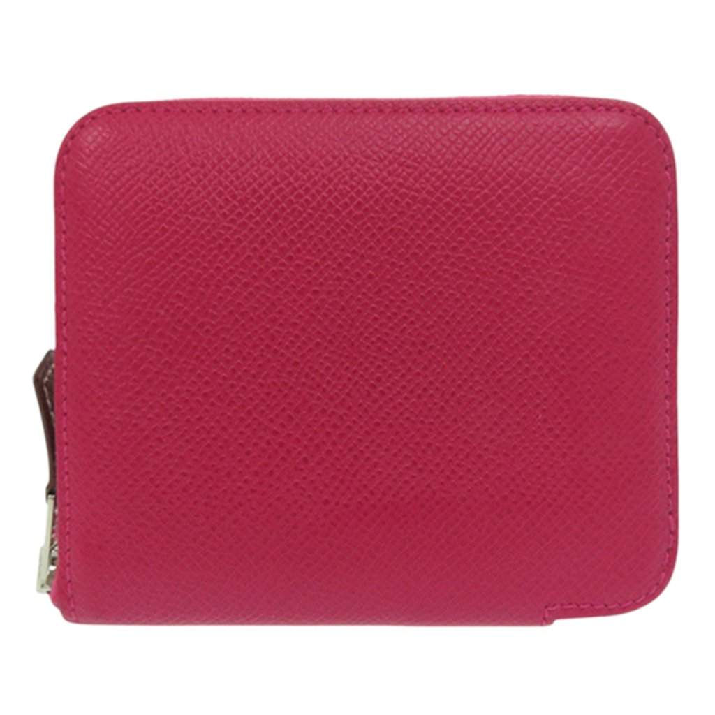 Hermès Epsom Silk in Compact Wallet Pink Leather Very good - Front View