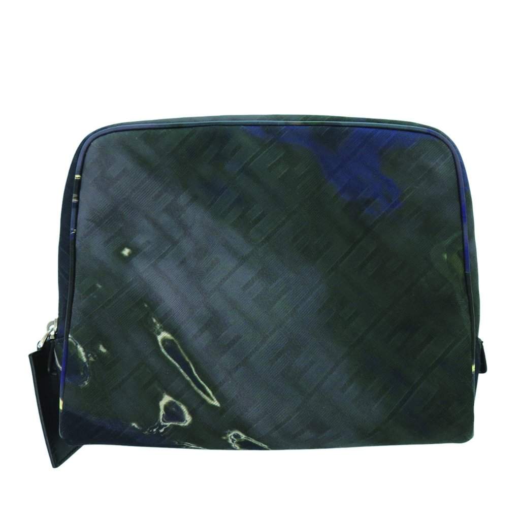 Fendi Zucca Gradient Canvas FF 1974 Toiletry Case Blue Very good - Front View