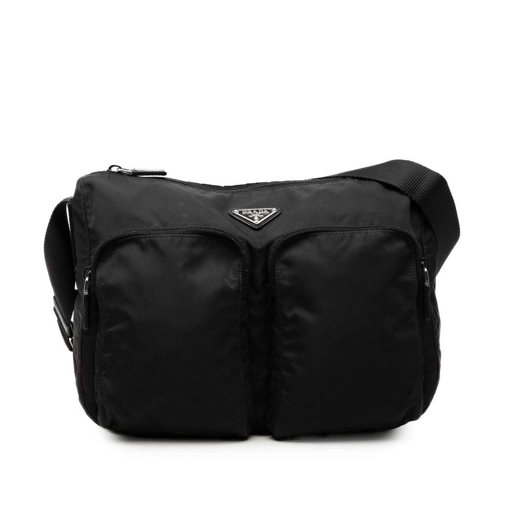 Prada Tessuto Zip Top Crossbody Black Very good condition - Front View