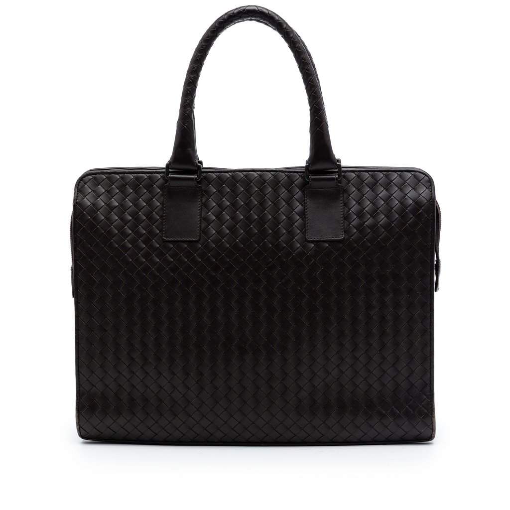 Bottega Veneta Nappa Intrecciato Business Bag Brown Leather Very good condition - Front View