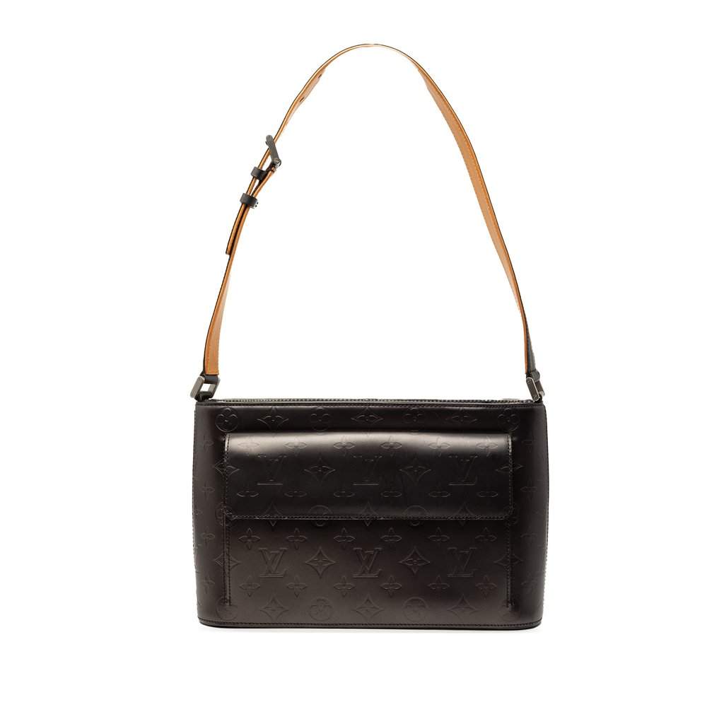 Louis Vuitton Monogram Mat Alston Black Leather Very good condition - Front View