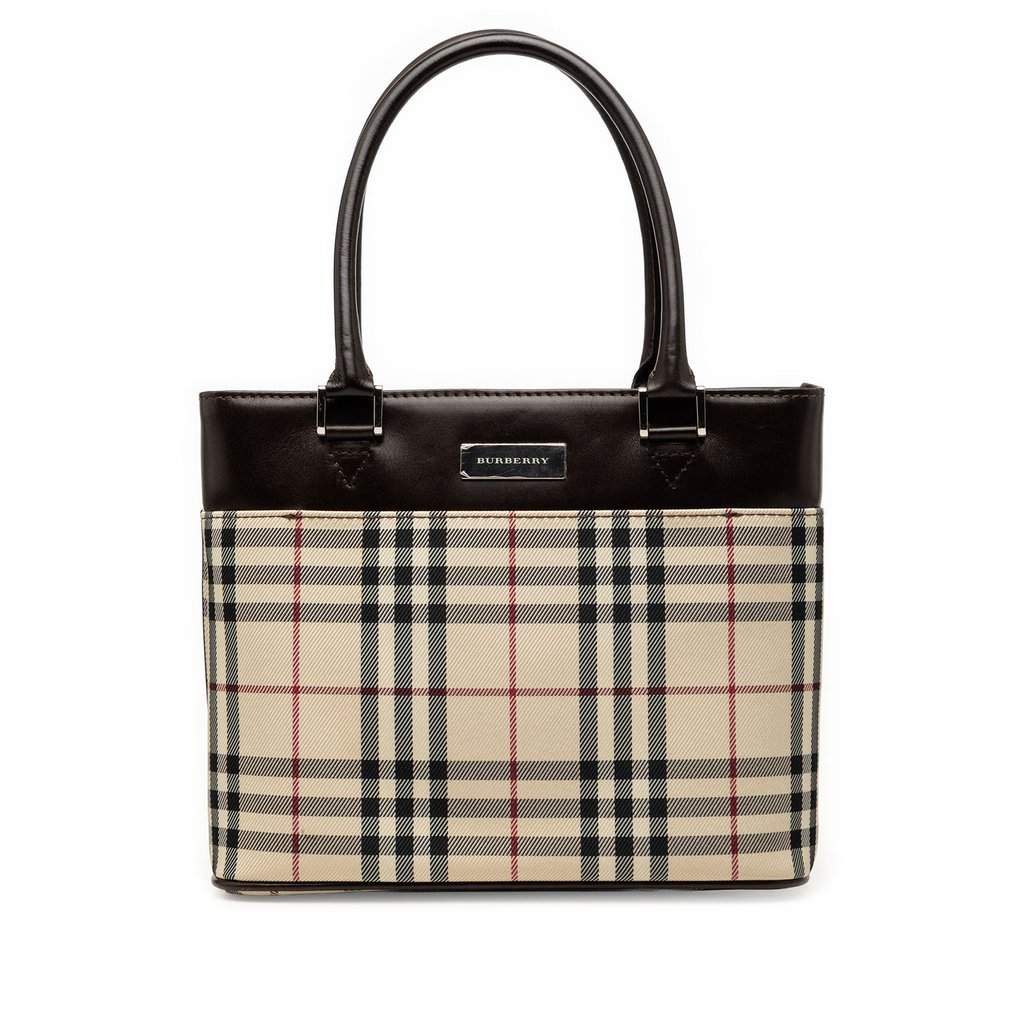 Burberry House Check Canvas Handbag Beige Very good condition - Front View