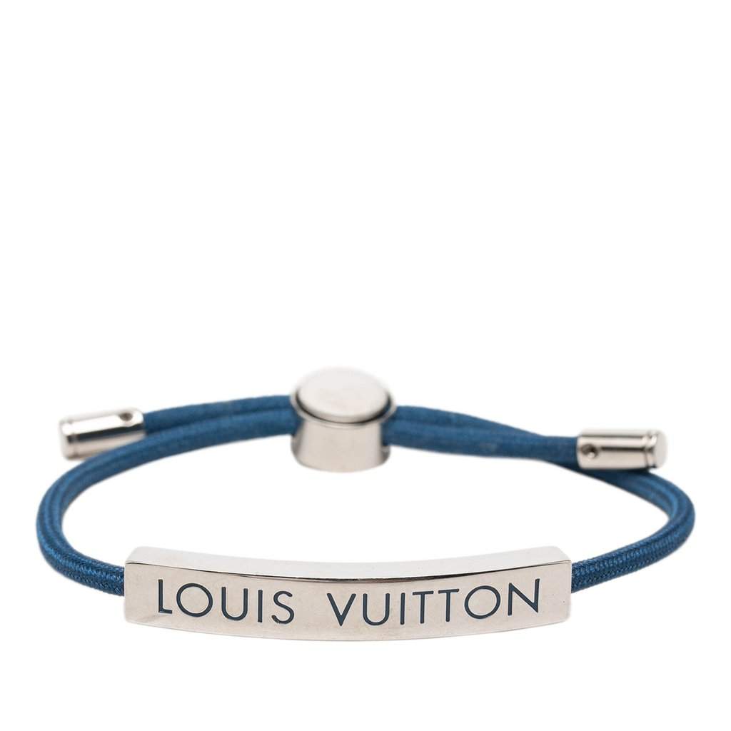 Louis Vuitton Nylon and Brass LV Space Bracelet Blue Very good condition - Front View