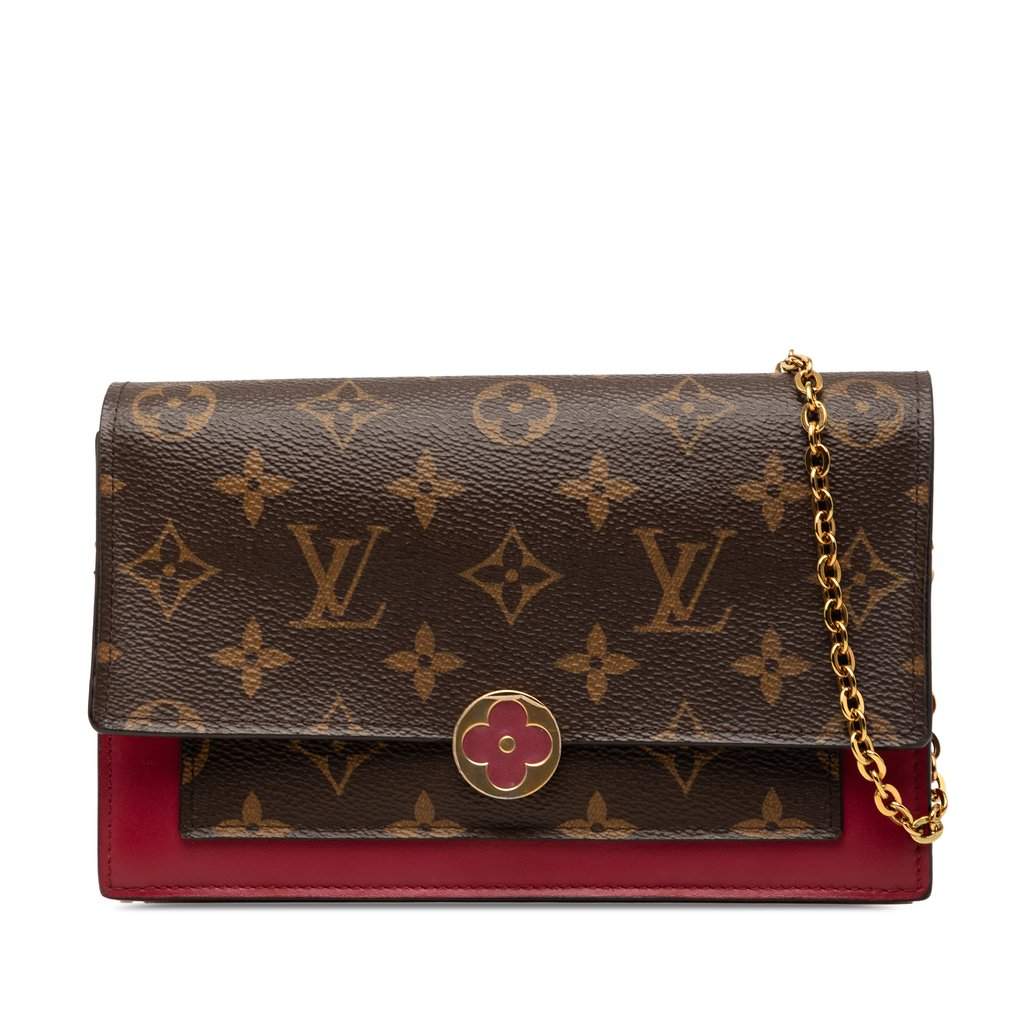 Louis Vuitton Monogram Flore Wallet On Chain Brown Very good condition - Front View