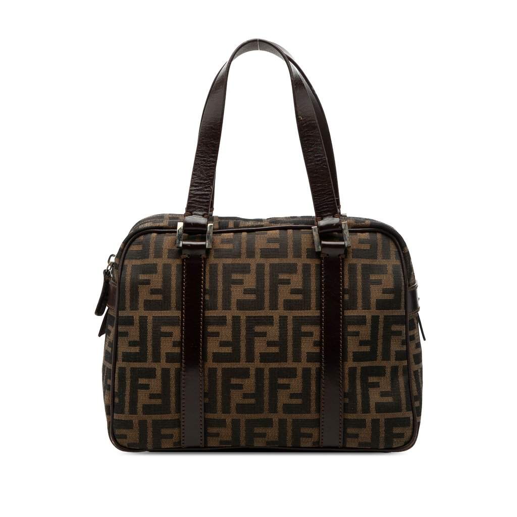 Fendi Zucca Canvas Handbag Brown Very good - Front View