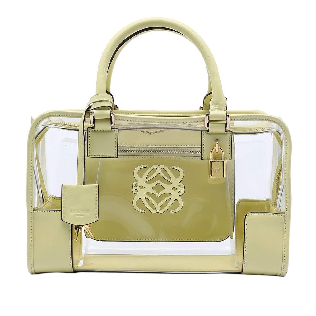 Loewe Vinyl Amazona Handbag Green Plastic Very good condition - Front View