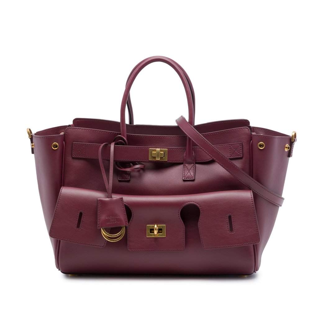 Balenciaga Small Smooth Calfskin Bel Air Carry All Tote Red Leather Very good condition - Front View