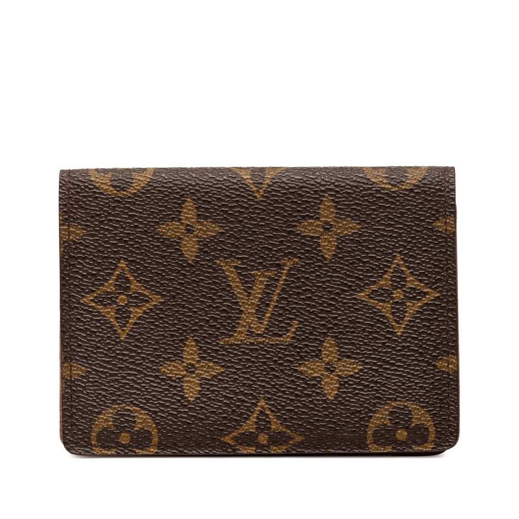 Louis Vuitton Monogram Business Card Holder Brown Very good condition - Front View