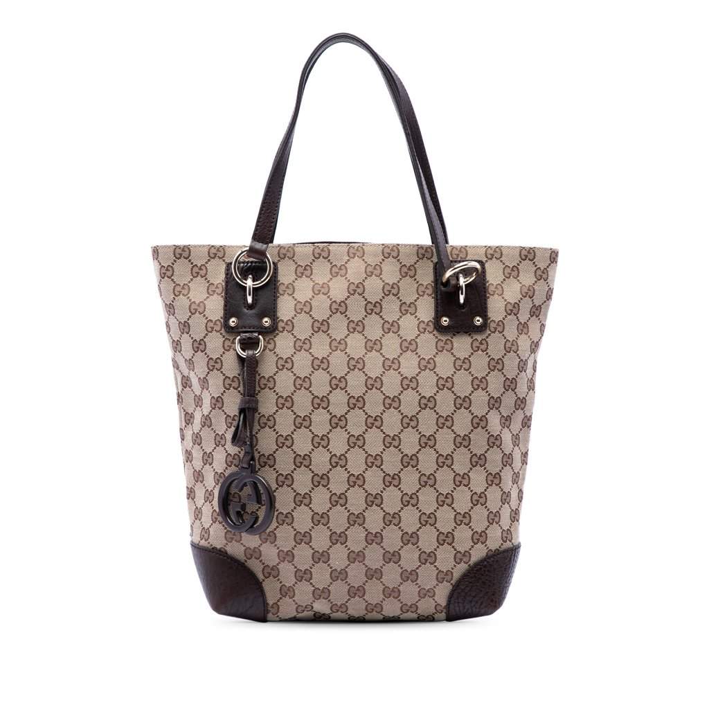 Gucci GG Canvas GG Charm Tote Beige Very good condition - Front View