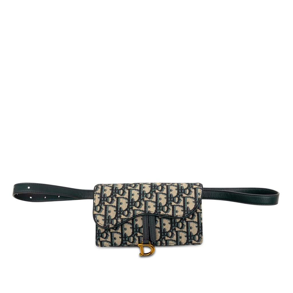 Dior Oblique Canvas Saddle Belt Bag Blue Very good condition - Front View