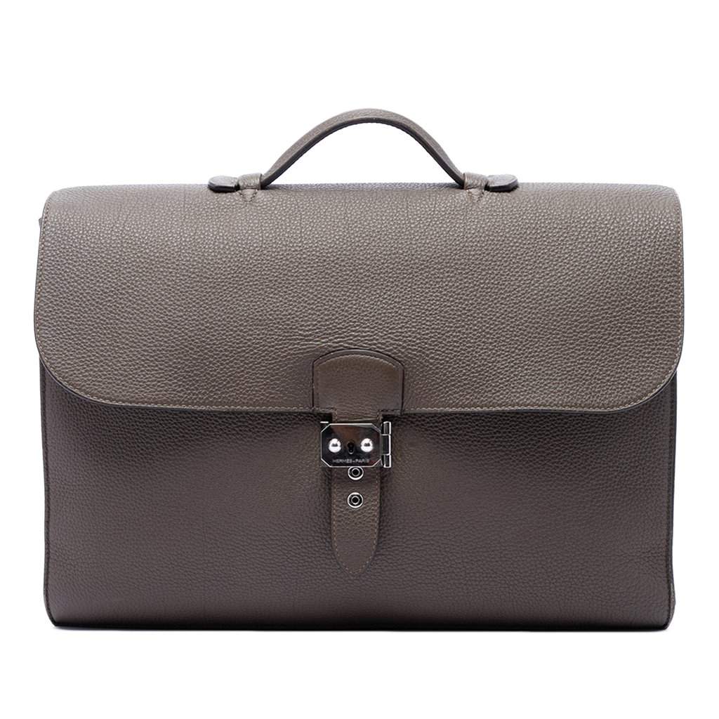 Hermès Togo Sac A Depeches 38 Brown Leather Very good condition - Front View