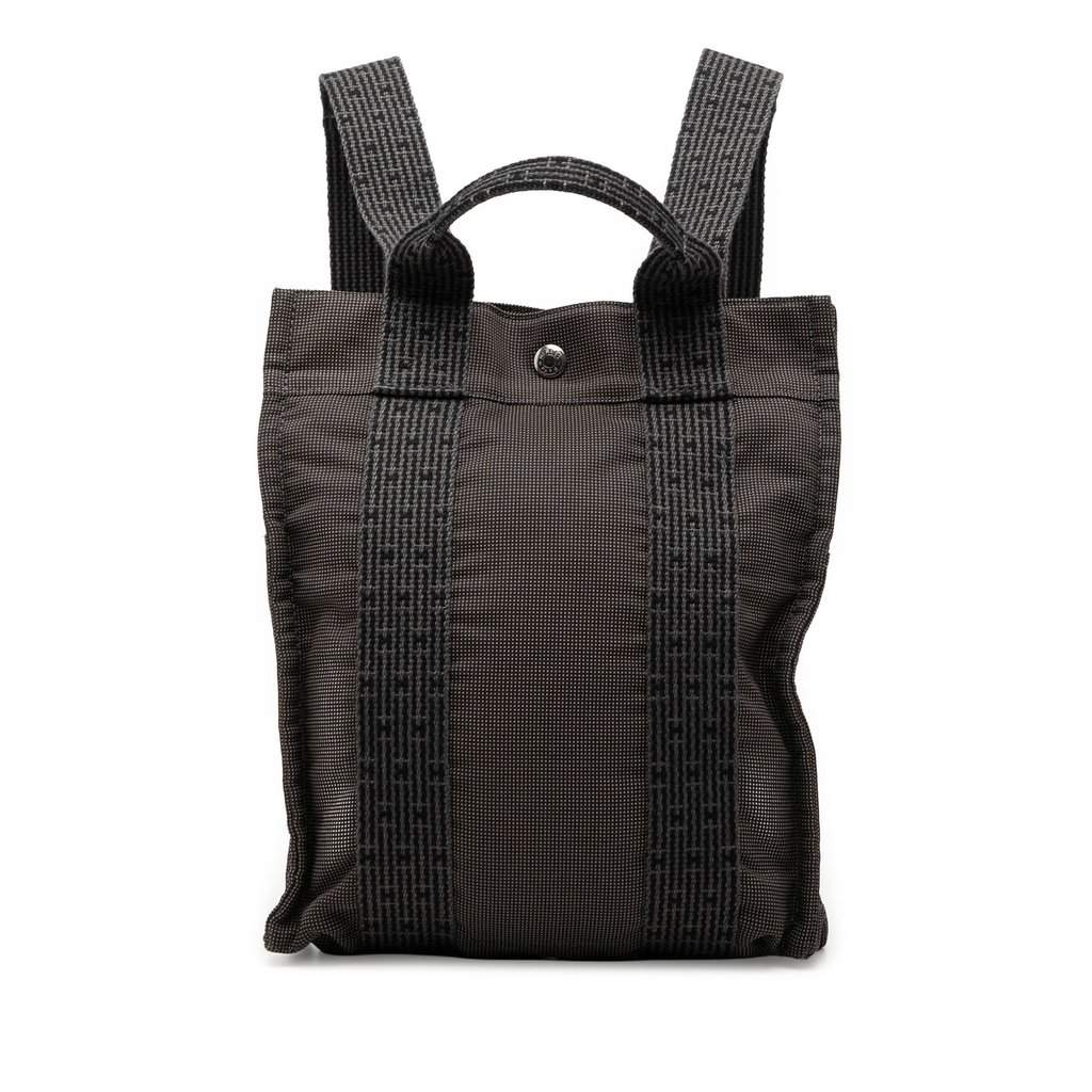 Hermès Canvas Herline Backpack PM Black Very good condition - Front View