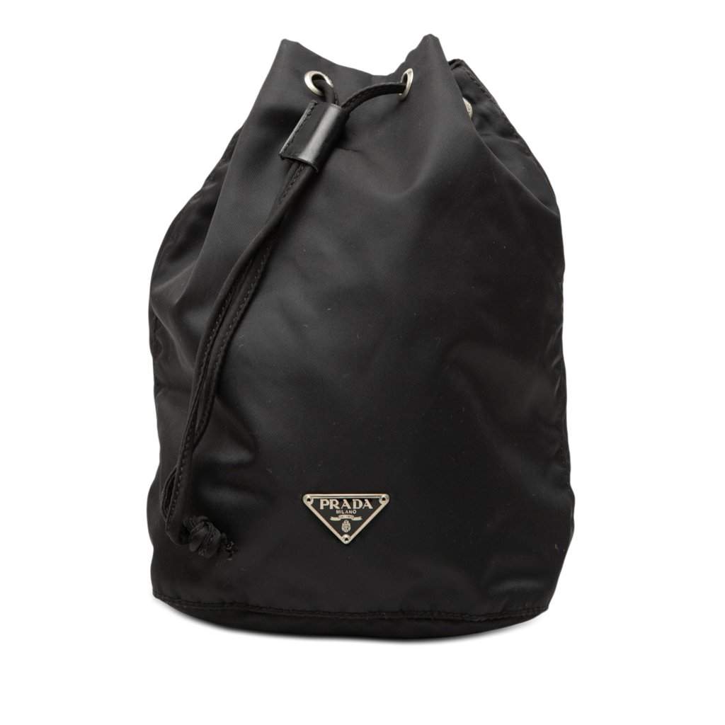 Prada Tessuto Drawstring Pouch Black Very good condition - Front View