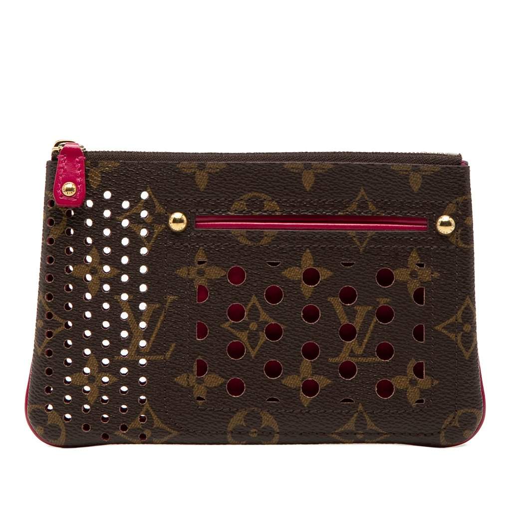 Louis Vuitton Monogram Perforated Pochette Plat Brown Very good condition - Front View