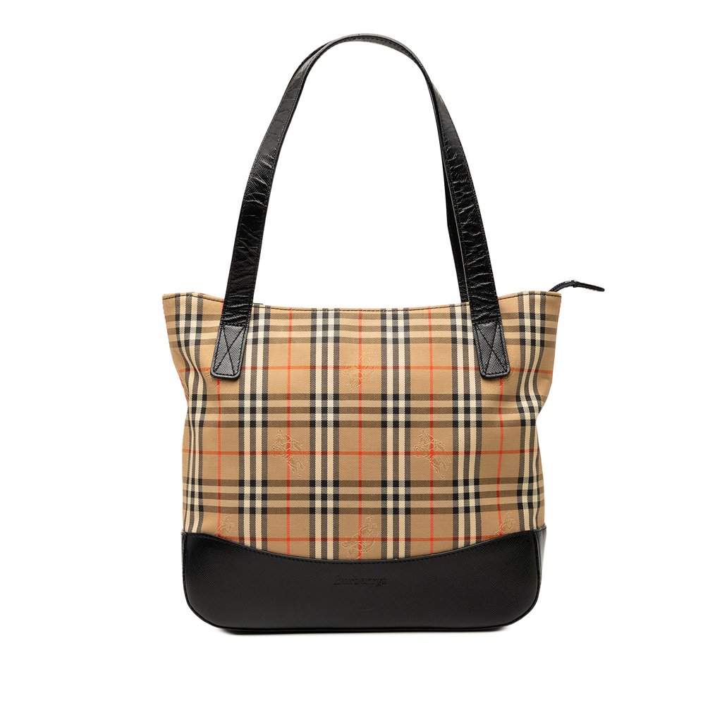 Burberry Haymarket Check Canvas Tote Beige Very good condition - Front View