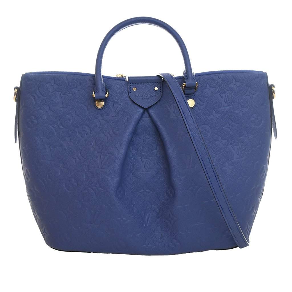 LOUIS VUITTON モノグラム マスク ブルー Louis Vuitton Monogram Empreinte Mazarine MM Blue Large Leat