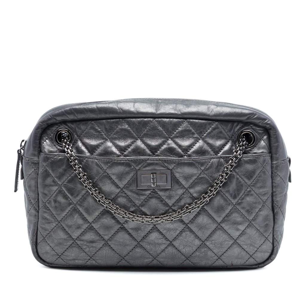 Chanel Medium Metallic Quilted Calfskin Reissue 2.55 Camera Bag MultiColor Leather Very good condition - Front View