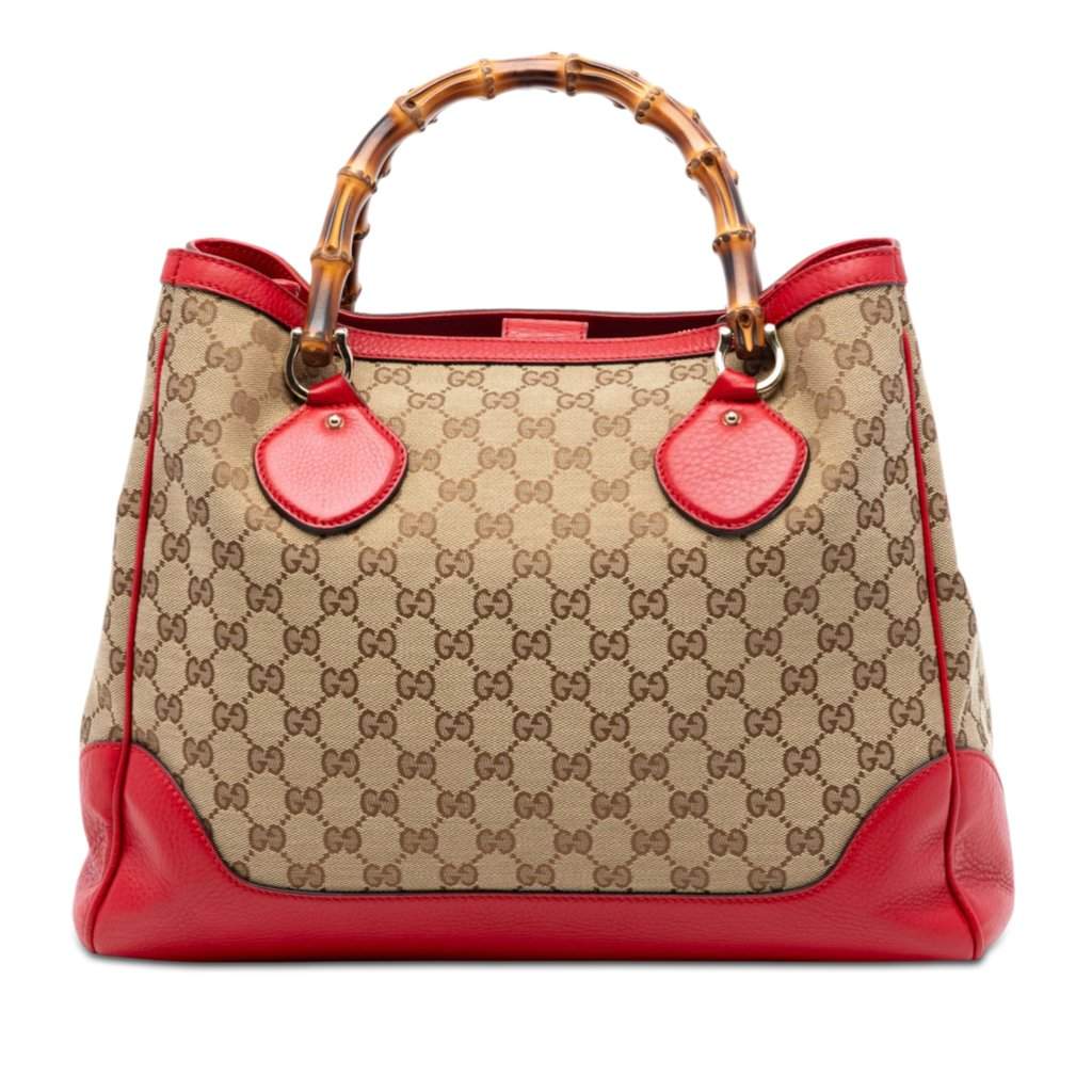 Gucci GG Canvas Bamboo Diana Tote Beige Very good condition - Front View