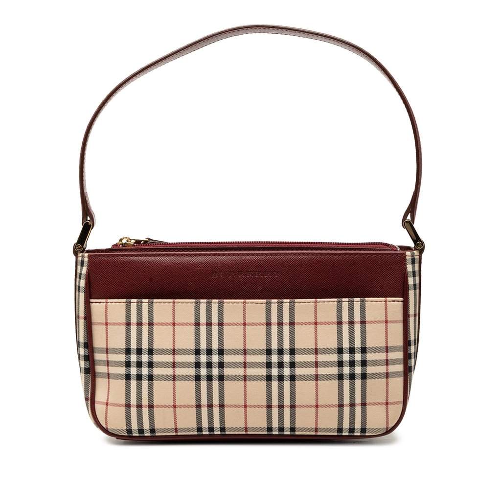 Burberry House Check Canvas Shoulder Bag Beige Good condition - Front View