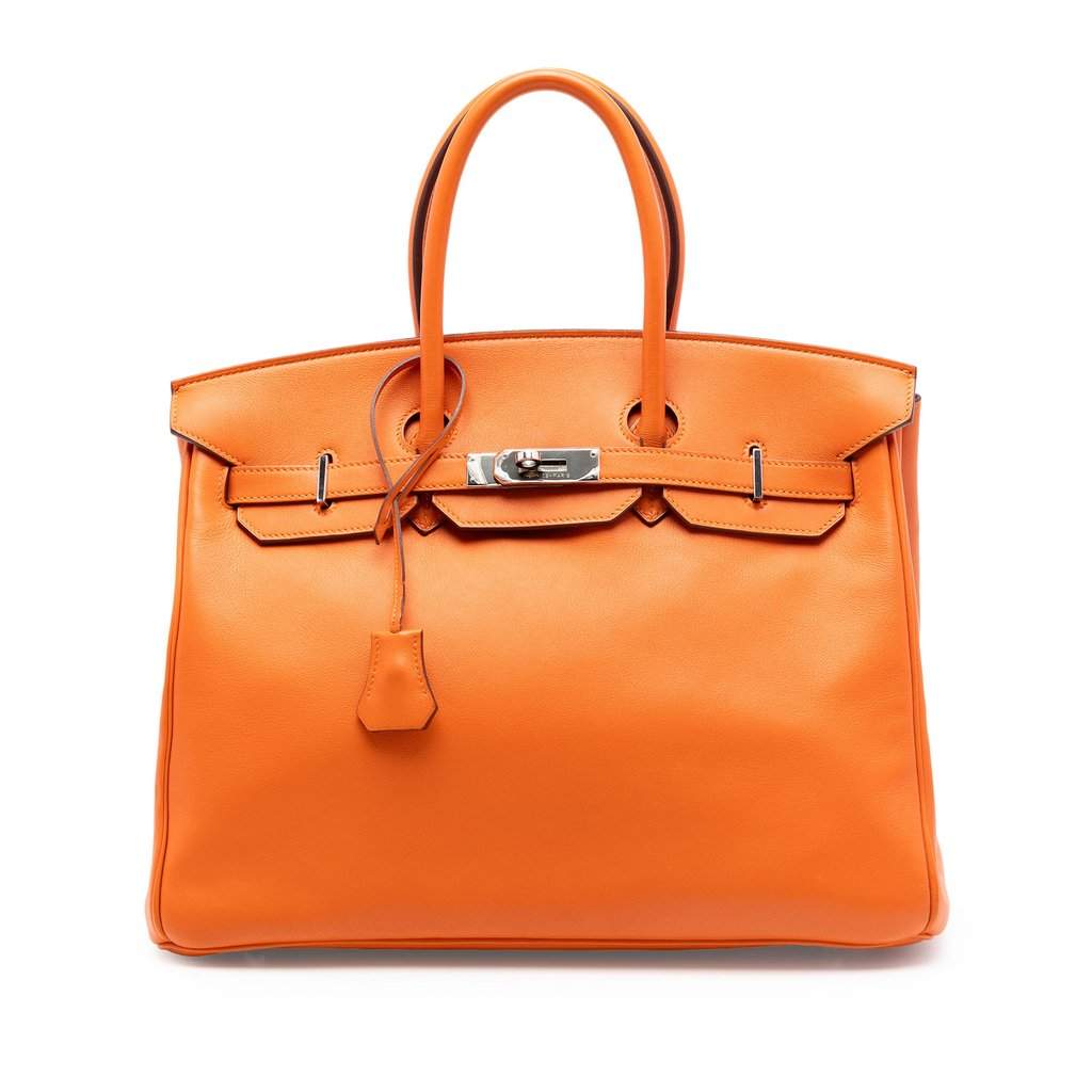 Hermès Swift Birkin Retourne 35 Orange Leather Very good - Front View
