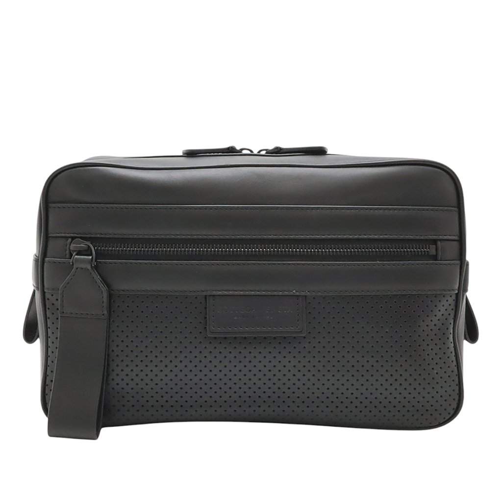 Bottega Veneta Perforated Calfskin Leggero Belt Bag Black Leather Very good condition - Front View