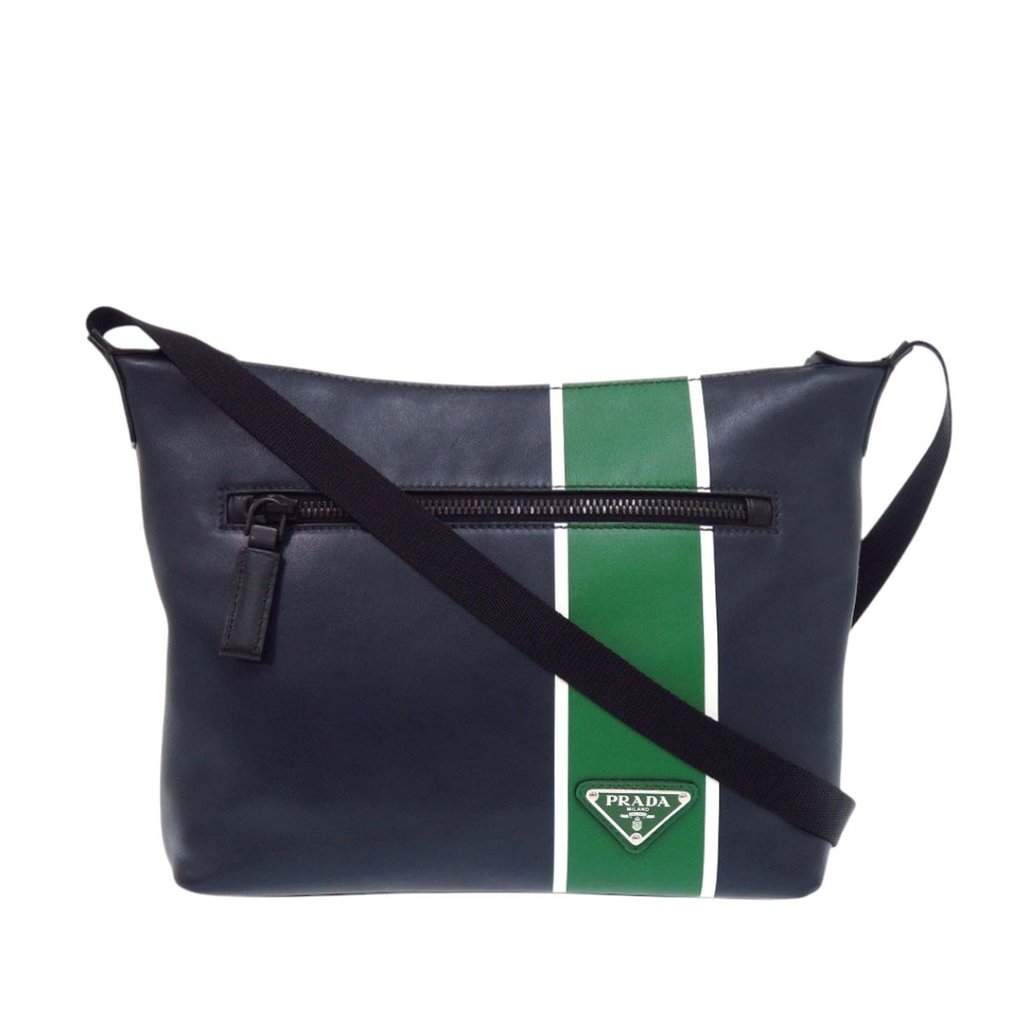 Prada Leather Crossbody Blue Leather Very good condition - Front View