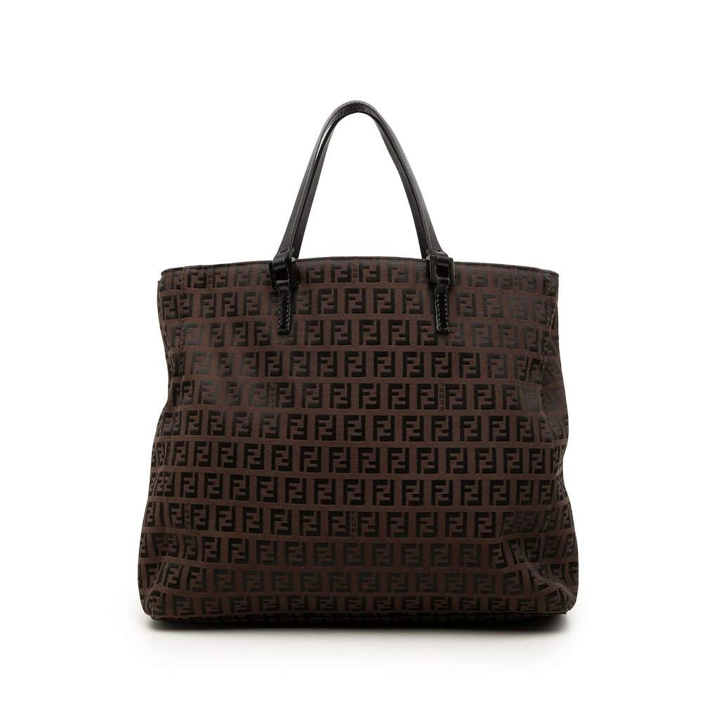 Fendi Zucchino Canvas Tote Brown Very good condition - Front View
