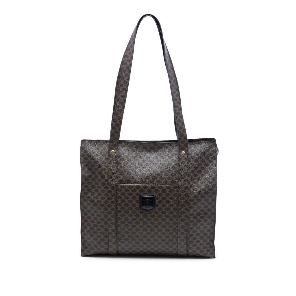 Celine Macadam Coated Canvas Tote Brown Very good - Front View