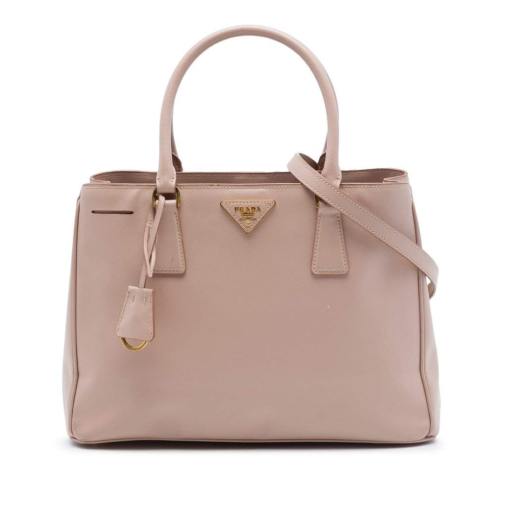 Prada Medium Saffiano Lux Galleria Satchel Pink Leather Very good condition - Front View