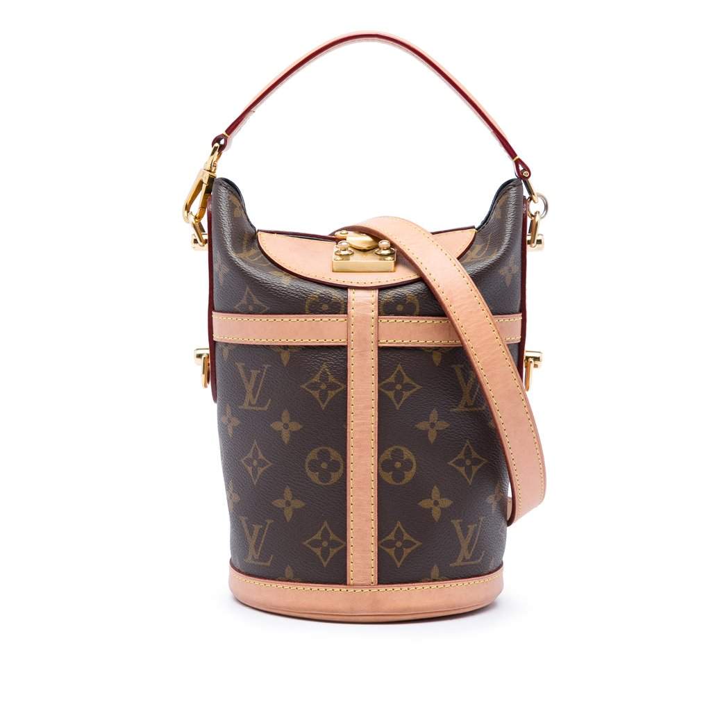 Louis Vuitton Monogram Duffle Bucket Bag Brown Very good condition - Front View