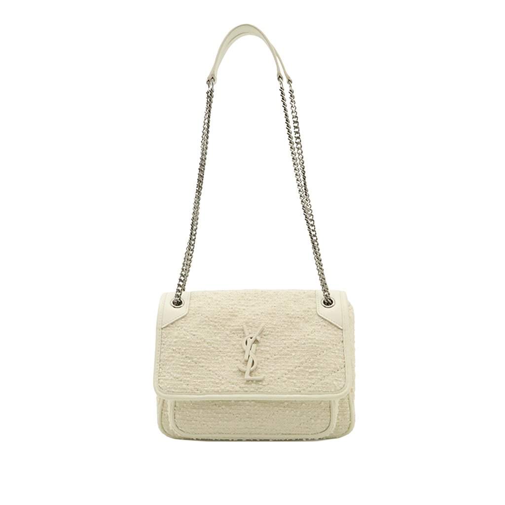 Saint Laurent Baby Tweed Niki White Very good - Front View