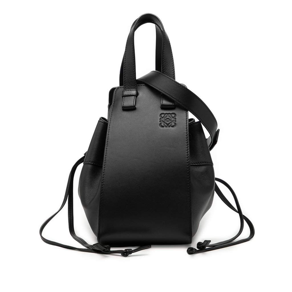 Loewe Small Leather Drawstring Hammock Bag Black Leather Very good - Front View