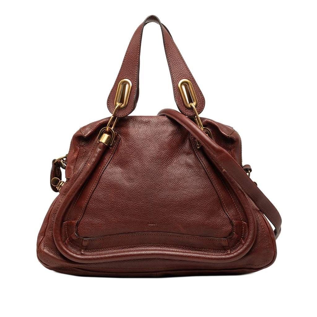 Chloé Medium Leather Paraty Satchel Brown Leather Very good - Front View