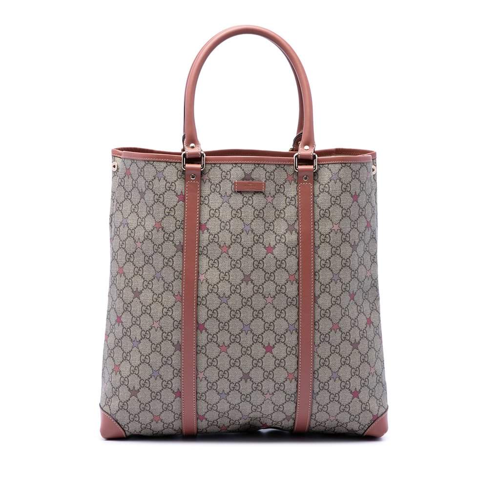 Gucci GG Supreme Star Joy Vertical Tote Beige Very good - Front View