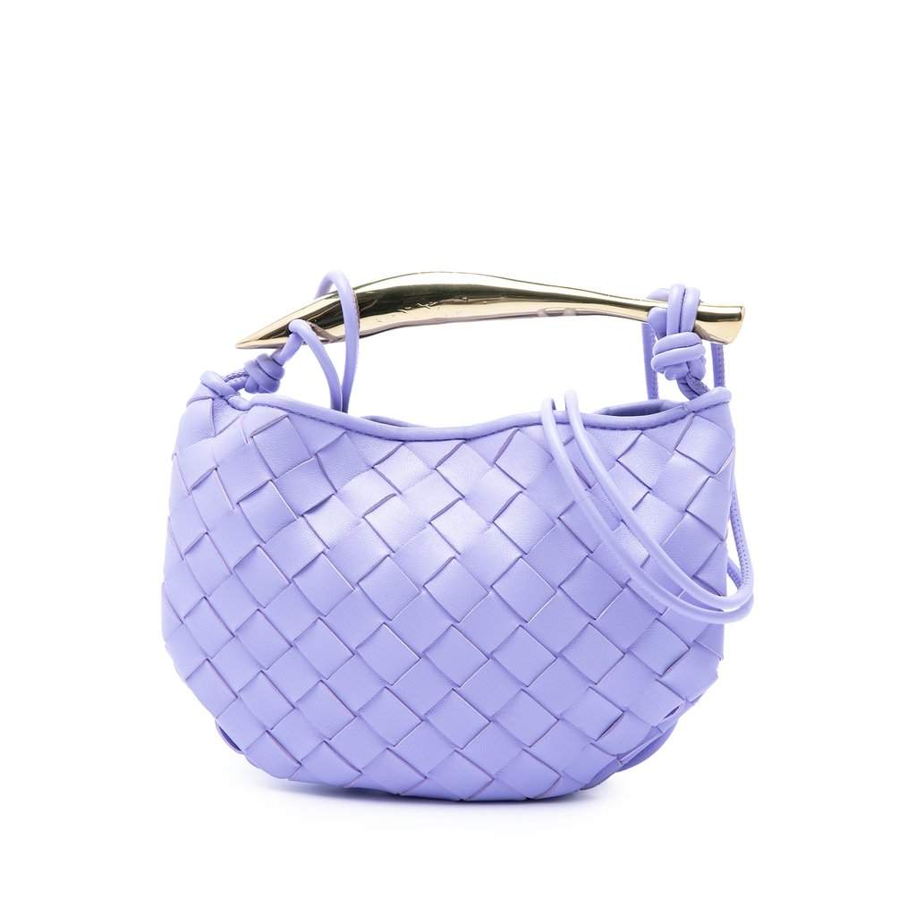 Bottega Veneta Baby Lambskin Intrecciato Sardine Purple Leather Very good - Front View