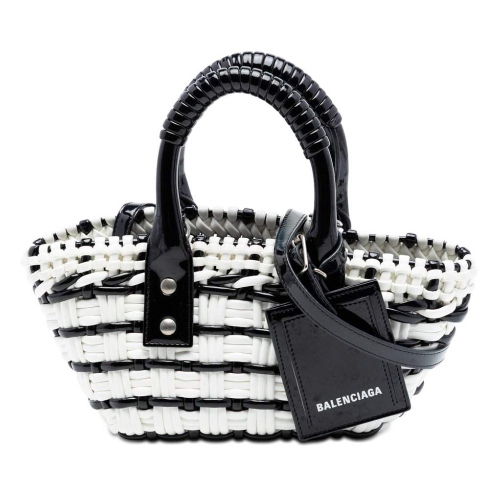 Balenciaga Faux Leather Bistro Basket Bag XXS White Very good condition - Front View