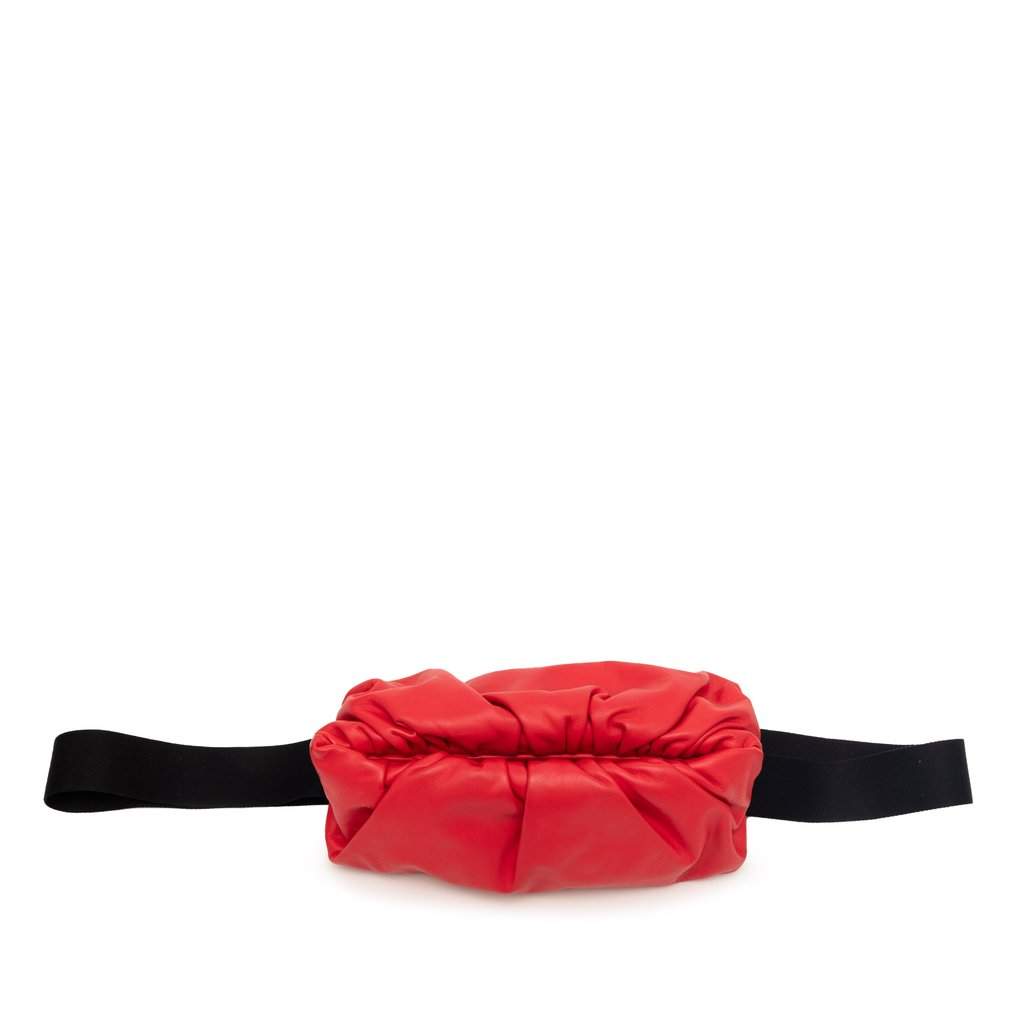 Bottega Veneta Calfskin The Body Pouch Belt Bag Red Leather Very good condition - Front View
