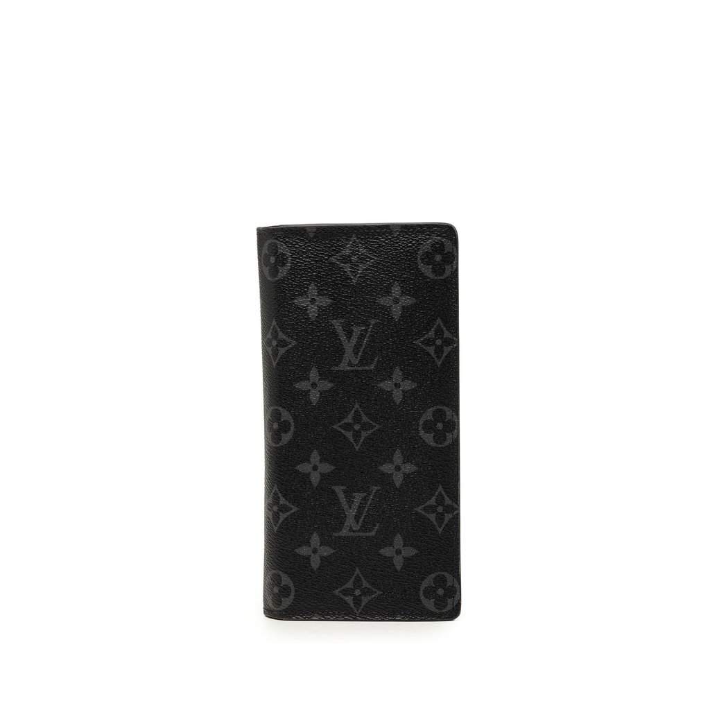 Louis Vuitton Monogram Eclipse Brazza Wallet Black Very good - Front View