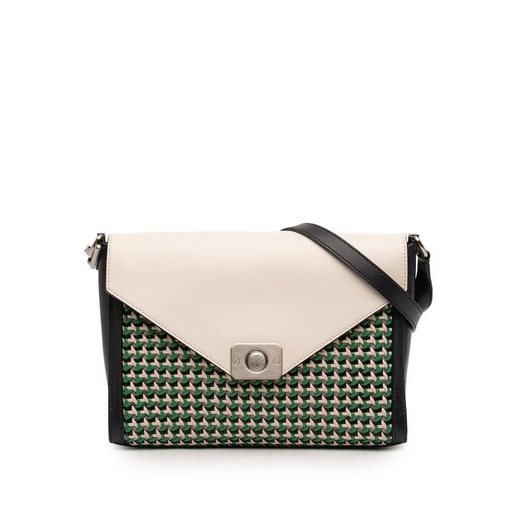 Mulberry Multicolor Leather Delphie Duo Flap Crossbody White Leather Very good - Front View