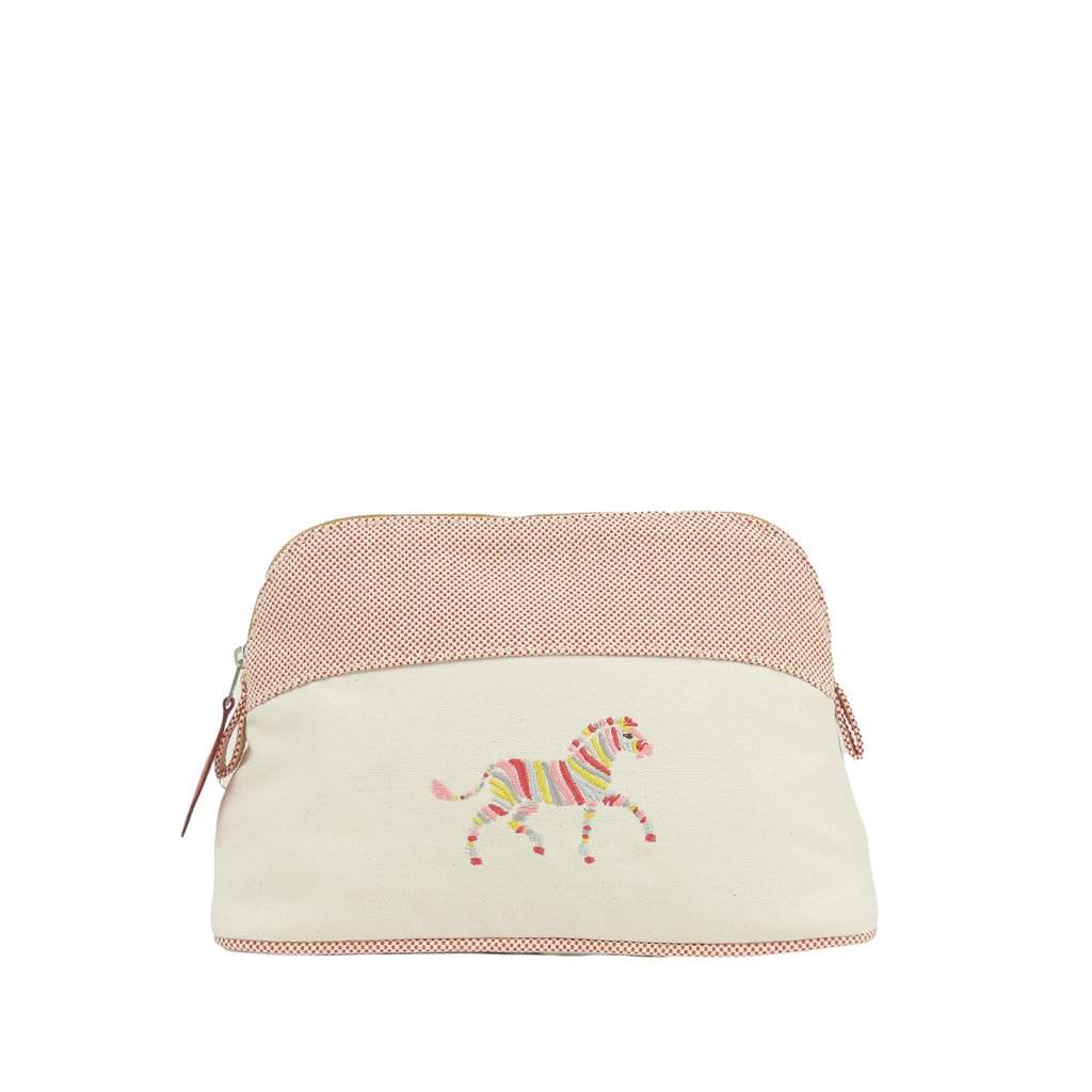 Hermès Toile Bolide Rainbow Zebra Pouch PM Brown Very good condition - Front View