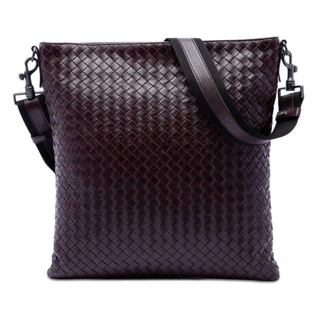 Bottega Veneta Nappa Intrecciato VN Crossbody Brown Leather Very good condition - Front View