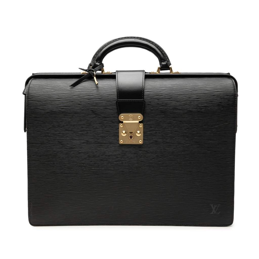 Louis Vuitton Epi Serviette Fermoir Black Leather Very good condition - Front View