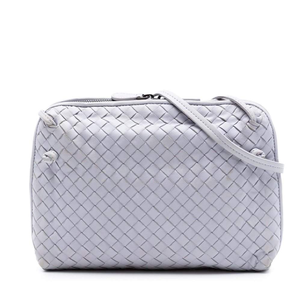 Bottega Veneta Nappa Intrecciato Nodini Crossbody Purple Leather Very good condition - Front View