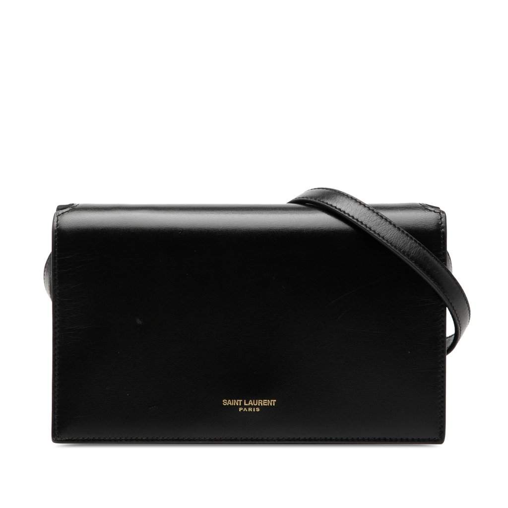 Saint Laurent Smooth Calfskin Crossbody Black Leather Very good condition - Front View