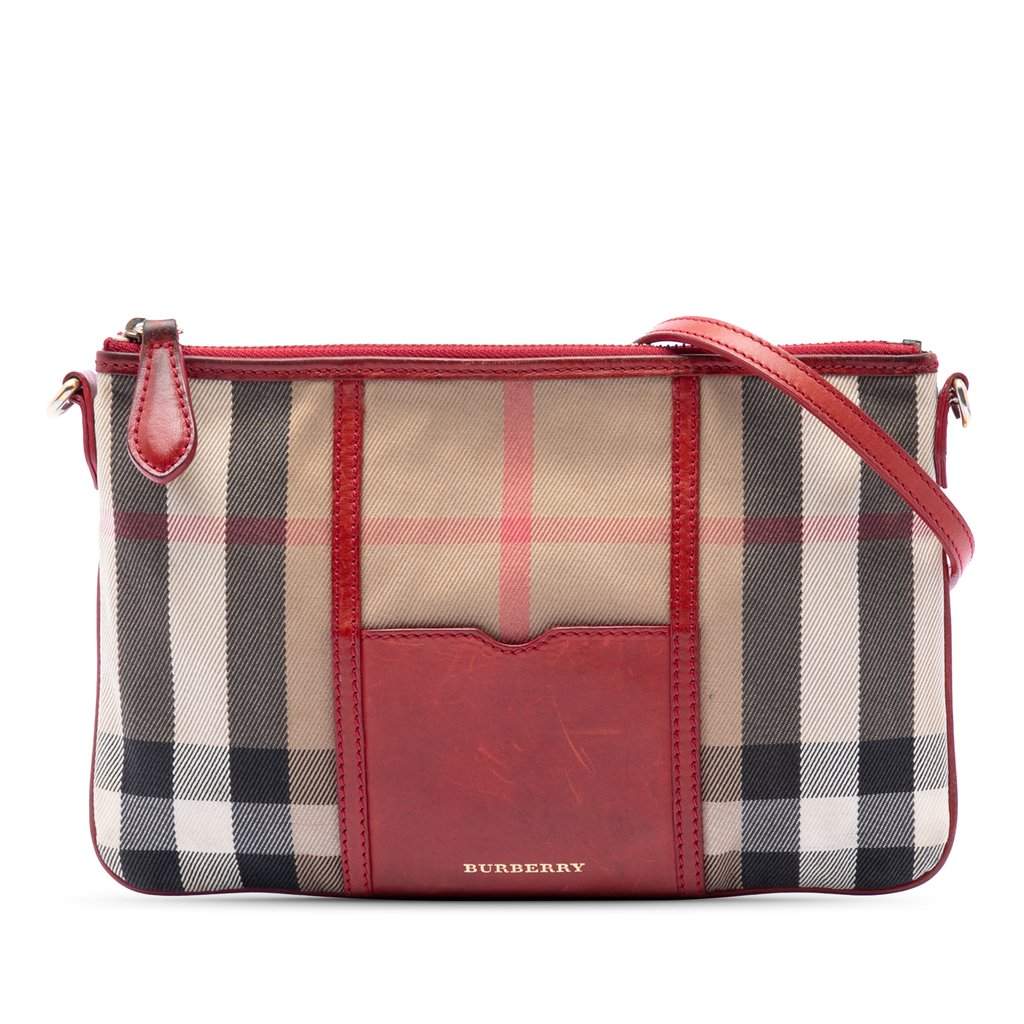 Burberry House Check Canvas Crossbody Brown Very good condition - Front View