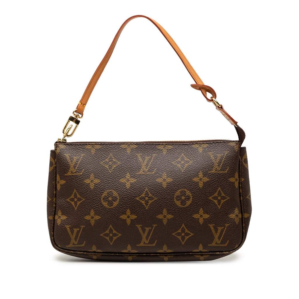 Louis Vuitton Monogram Pochette Accessoires Brown Good - Front View