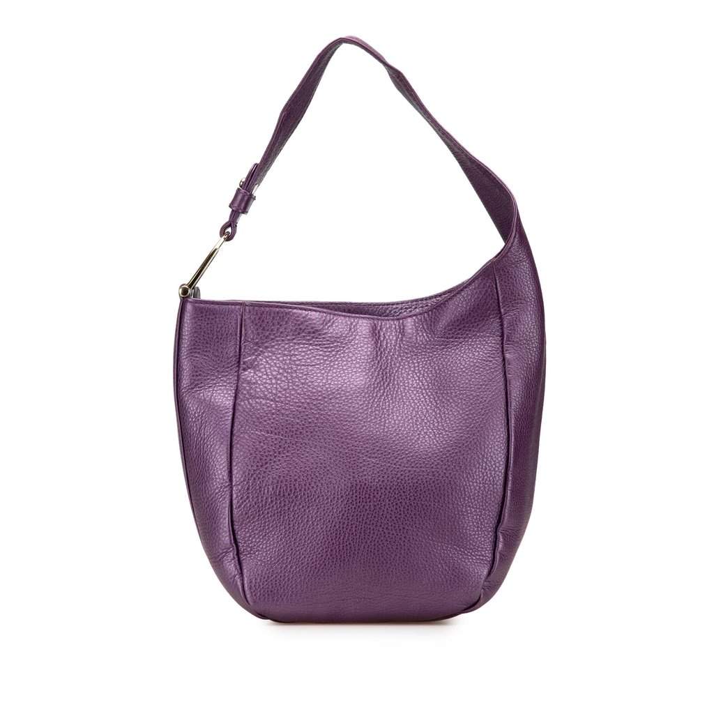 Gucci Metallic Leather Greenwich Hobo Purple Leather Very good condition - Front View