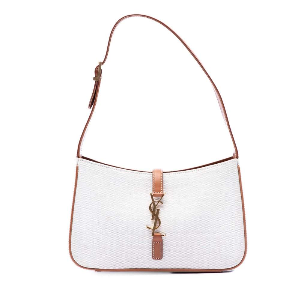 Saint Laurent Canvas and Leather Le 5 a 7 White Very good condition - Front View
