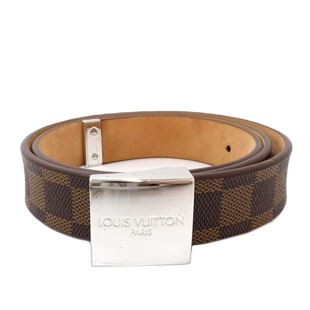 Louis Vuitton Damier Ebene Ceinture Belt Brown Very good - Front View