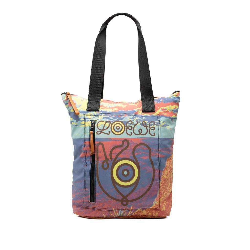Loewe Printed Nylon Eye Loewe Nature Tote Grey Very good condition - Front View